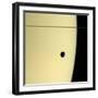 Saturn And Its Moon Tethys, Cassini Image-null-Framed Premium Photographic Print