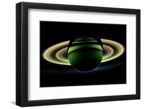 Saturn and its Rings, Cassini Image-null-Framed Photographic Print