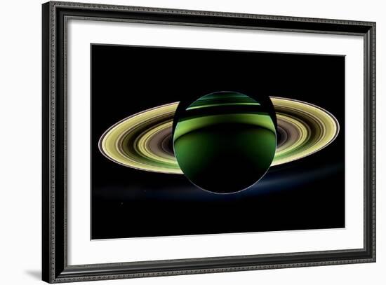 Saturn and its Rings, Cassini Image-null-Framed Photographic Print