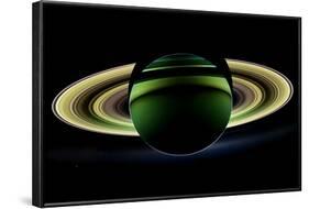 Saturn and its Rings, Cassini Image-null-Framed Photographic Print