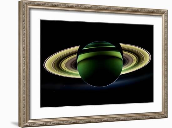 Saturn and its Rings, Cassini Image-null-Framed Photographic Print