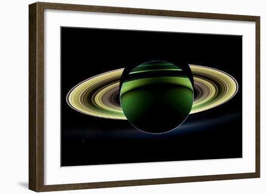 Saturn and its Rings, Cassini Image-null-Framed Photographic Print