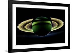 Saturn and its Rings, Cassini Image-null-Framed Photographic Print