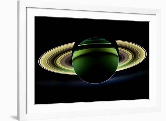 Saturn and its Rings, Cassini Image-null-Framed Photographic Print