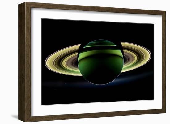 Saturn and its Rings, Cassini Image-null-Framed Photographic Print