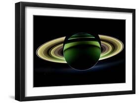 Saturn and its Rings, Cassini Image-null-Framed Photographic Print