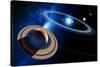 Saturn And Solar System-Detlev Van Ravenswaay-Stretched Canvas