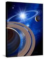 Saturn And Solar System-Detlev Van Ravenswaay-Stretched Canvas