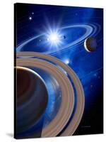 Saturn And Solar System-Detlev Van Ravenswaay-Stretched Canvas