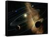 Saturn And Solar System-Detlev Van Ravenswaay-Framed Stretched Canvas