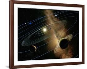 Saturn And Solar System-Detlev Van Ravenswaay-Framed Photographic Print