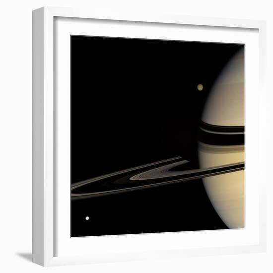 Saturn, Cassini Image-null-Framed Premium Photographic Print