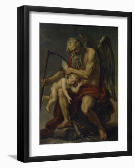 Saturn Cutting Off Cupid?S Wings with a Scythe, 1802-Ivan Akimovich Akimov-Framed Giclee Print