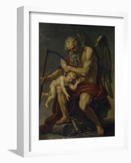 Saturn Cutting Off Cupid?S Wings with a Scythe, 1802-Ivan Akimovich Akimov-Framed Giclee Print