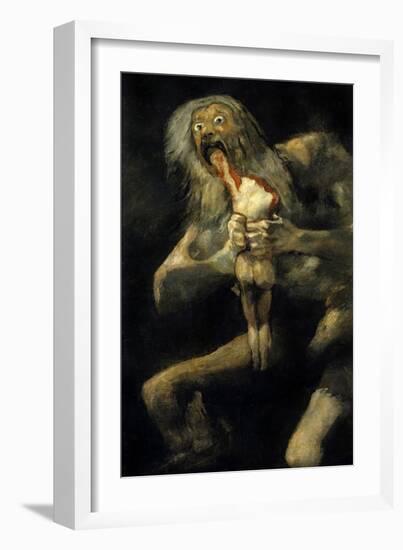 Saturn Devouring His Son. 1820-1823-Francisco de Goya-Framed Art Print