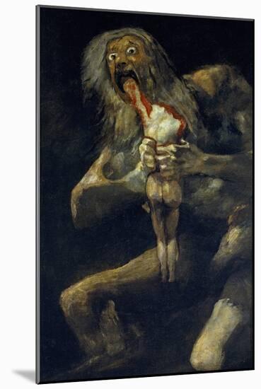 Saturn Devouring His Son-Francisco de Goya-Mounted Premium Giclee Print