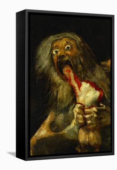 Saturn Devouring One of His Sons, Detail, from the Series of Black Paintings-Francisco de Goya-Framed Stretched Canvas
