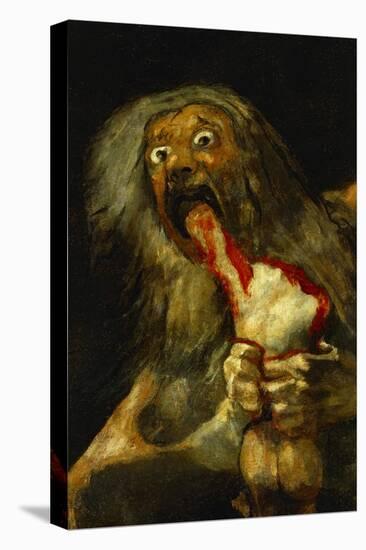 Saturn Devouring One of His Sons, Detail, from the Series of Black Paintings-Francisco de Goya-Stretched Canvas