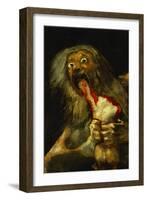 Saturn Devouring One of His Sons, Detail, from the Series of Black Paintings-Francisco de Goya-Framed Giclee Print