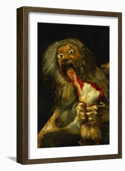 Saturn Devouring One of His Sons, Detail, from the Series of Black Paintings-Francisco de Goya-Framed Giclee Print