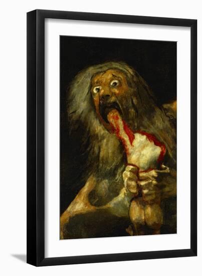 Saturn Devouring One of His Sons, Detail, from the Series of Black Paintings-Francisco de Goya-Framed Giclee Print