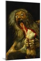 Saturn Devouring One of His Sons, Detail, from the Series of Black Paintings-Francisco de Goya-Mounted Giclee Print