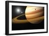Saturn, Glowing Stars and a Moon of Saturn-Jason Reed-Framed Photographic Print