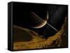 Saturn's Moon Enceladus, Artwork-Walter Myers-Framed Stretched Canvas