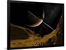 Saturn's Moon Enceladus, Artwork-Walter Myers-Framed Photographic Print