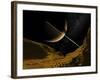 Saturn's Moon Enceladus, Artwork-Walter Myers-Framed Photographic Print