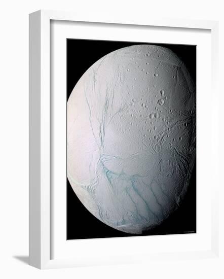 Saturn's Moon Enceladus-Stocktrek Images-Framed Photographic Print