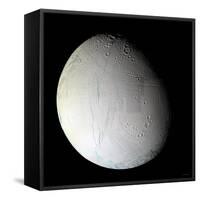 Saturn's Moon Enceladus-Stocktrek Images-Framed Stretched Canvas