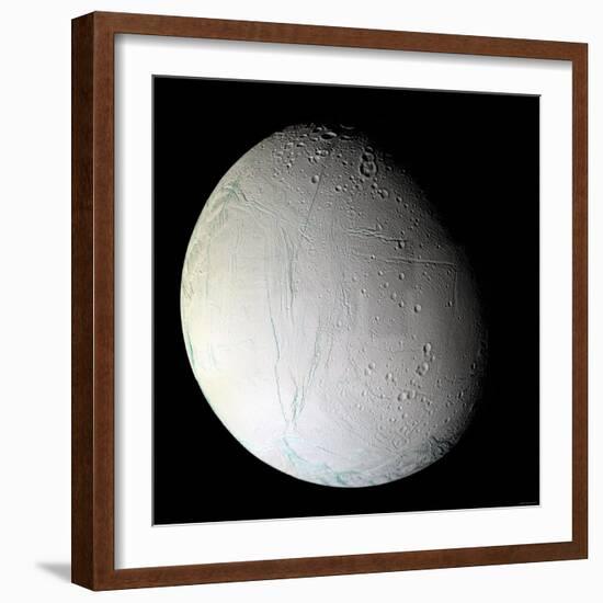 Saturn's Moon Enceladus-Stocktrek Images-Framed Photographic Print