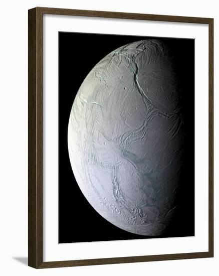 Saturn's Moon Enceladus-Stocktrek Images-Framed Photographic Print