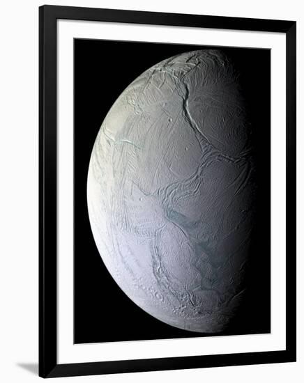 Saturn's Moon Enceladus-Stocktrek Images-Framed Photographic Print