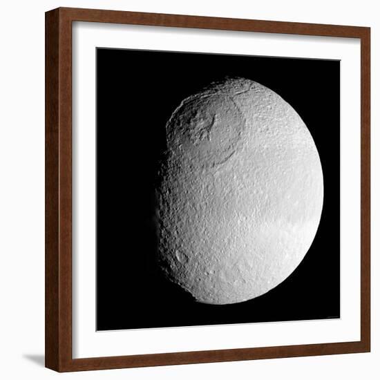 Saturn's Moon Tethys-Stocktrek Images-Framed Photographic Print