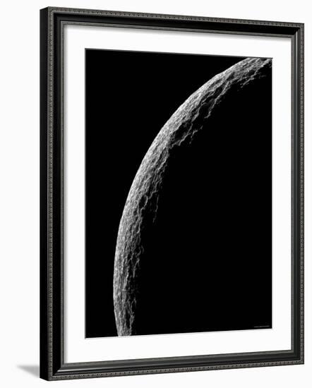 Saturn's Moon Tethys-Stocktrek Images-Framed Photographic Print