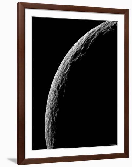 Saturn's Moon Tethys-Stocktrek Images-Framed Photographic Print