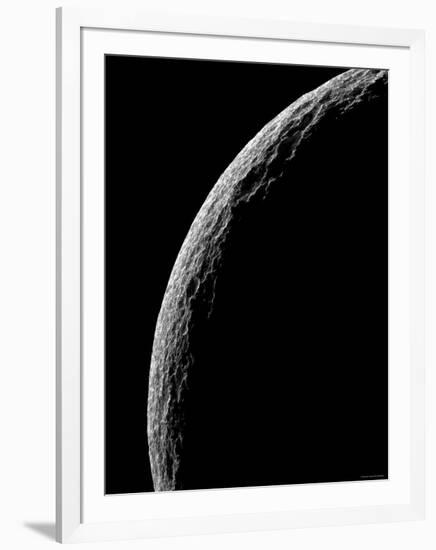 Saturn's Moon Tethys-Stocktrek Images-Framed Photographic Print