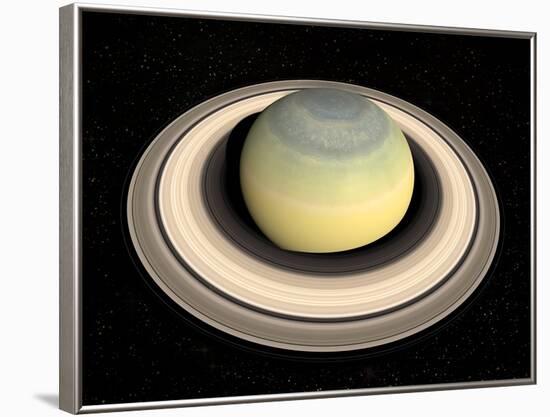 Saturn's North Pole in Winter-null-Framed Photographic Print