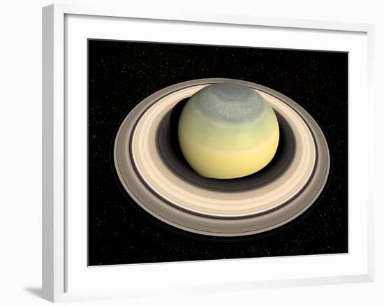 Saturn's North Pole in Winter-null-Framed Photographic Print