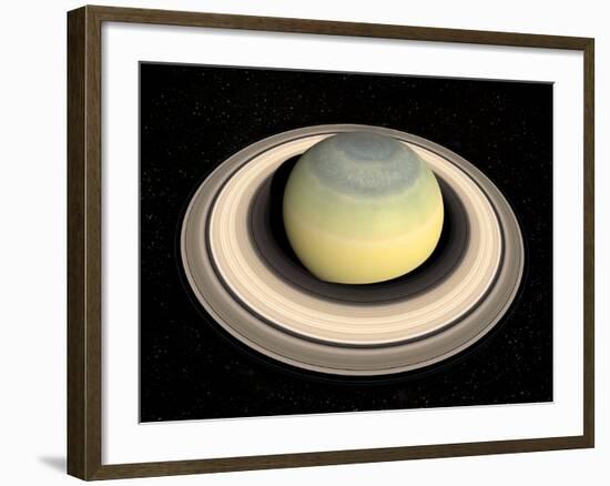 Saturn's North Pole in Winter-null-Framed Photographic Print