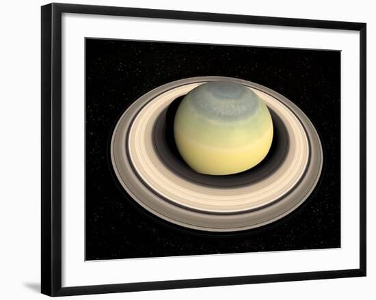 Saturn's North Pole in Winter-null-Framed Photographic Print