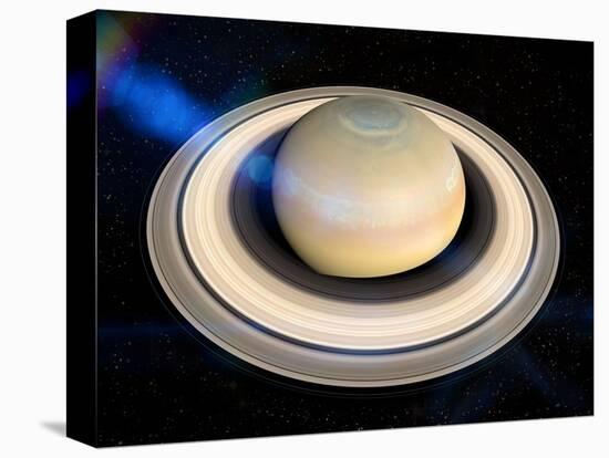 Saturn's North Pole Summer Storms-null-Stretched Canvas