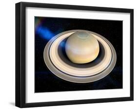 Saturn's North Pole Summer Storms-null-Framed Photographic Print