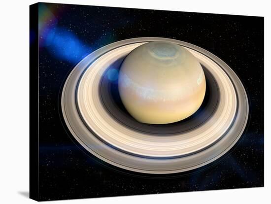 Saturn's North Pole Summer Storms-null-Stretched Canvas