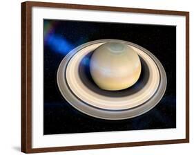 Saturn's North Pole Summer Storms-null-Framed Photographic Print