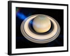 Saturn's North Pole Summer Storms-null-Framed Photographic Print