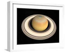 Saturn's North Pole Summer Storms-null-Framed Photographic Print