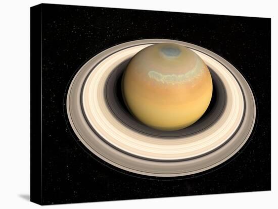 Saturn's North Pole Summer Storms-null-Stretched Canvas